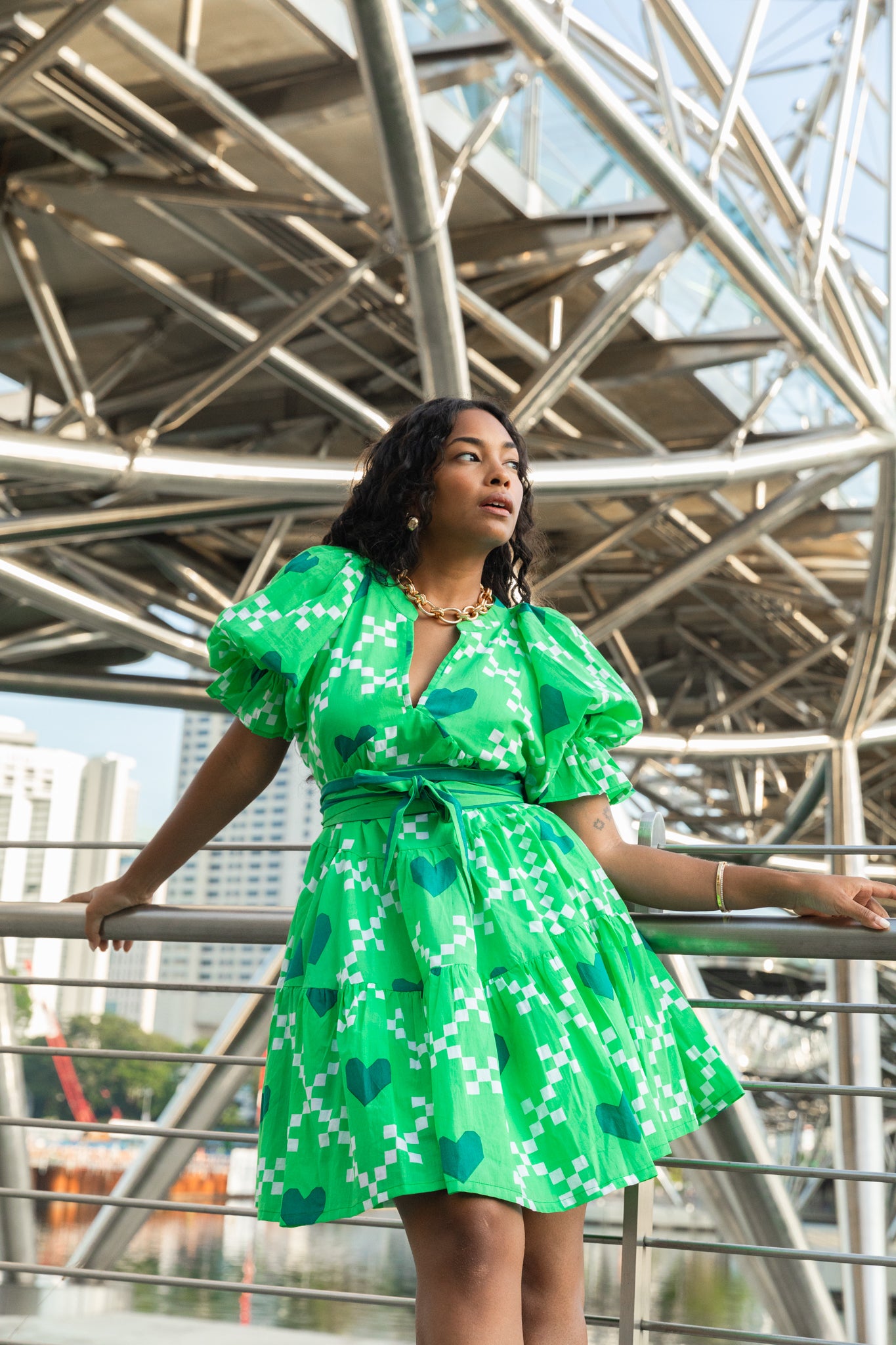 DESTINY Holi Dress Green Heart